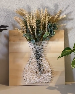 String art of a vase